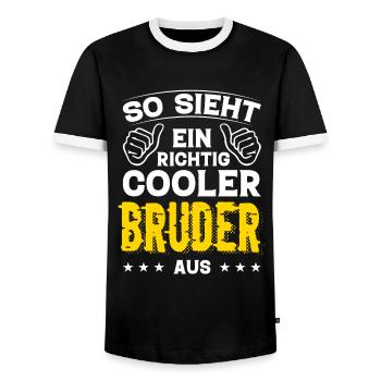 Bruder Bruder Geburtstag Bruder Sprüche Bester - Männer Kontrast-T-Shirt - Schwarz/Weiß - Vorne - AI Model Female 172 light (172cm) & AI Model Male 178 light (178cm)