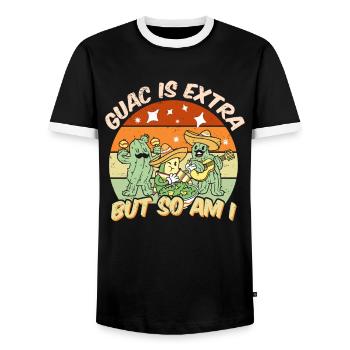 Avocado Guacamole Mexikanisch Mexiko Latino - Männer Kontrast-T-Shirt - Schwarz/Weiß - Vorne - AI Model Female 172 light (172cm) & AI Model Male 178 light (178cm)