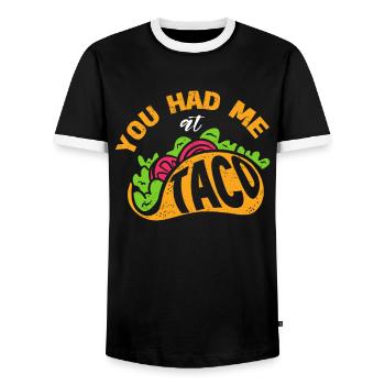 Taco Somberero Mexikanisch Mexiko Latino - Männer Kontrast-T-Shirt - Schwarz/Weiß - Vorne - AI Model Female 172 light (172cm) & AI Model Male 178 light (178cm)