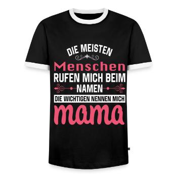 Mama Mutter Muttertag Mutter Geburtstag - Männer Kontrast-T-Shirt - Schwarz/Weiß - Vorne - AI Model Female 172 light (172cm) & AI Model Male 178 light (178cm)