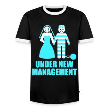 Bachelor party rumbling bachelor party - Men's Ringer Shirt - black/white - Front - AI Model Female 172 light (172cm) & AI Model Male 178 light (178cm)