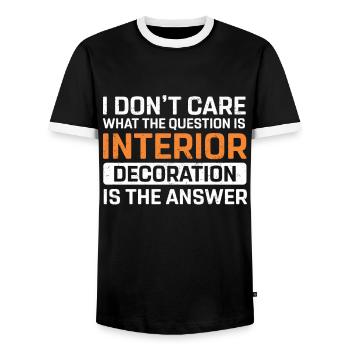 Interior Designer Gift Interior Decoration Designer - Men's Ringer Shirt - black/white - Front - AI Model Female 172 light (172cm) & AI Model Male 178 light (178cm)