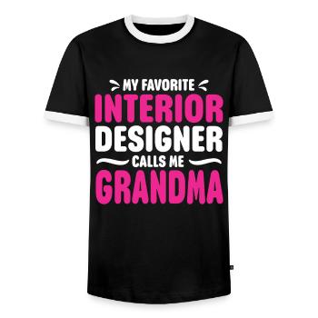 Interior Designer Gift Interior Decoration Designer - Men's Ringer Shirt - black/white - Front - AI Model Female 172 light (172cm) & AI Model Male 178 light (178cm)