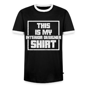 Interior Designer Gift Interior Decoration Designer - Men's Ringer Shirt - black/white - Front - AI Model Female 172 light (172cm) & AI Model Male 178 light (178cm)