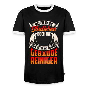Gebäudereiniger werden die Besten Fensterputzer - Männer Kontrast-T-Shirt - Schwarz/Weiß - Vorne - AI Model Female 172 light (172cm) & AI Model Male 178 light (178cm)