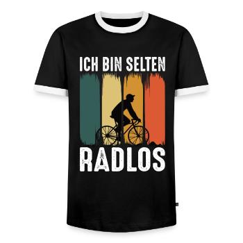 Rennrad Radsport Rennräder Rennradfahrer - Männer Kontrast-T-Shirt - Schwarz/Weiß - Vorne - AI Model Female 172 light (172cm) & AI Model Male 178 light (178cm)
