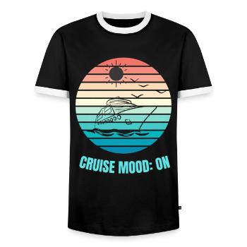 Mode croisière activé : adoptez les vibrations des fêtes - T-shirt contrasté Homme - noir/blanc - Devant - AI Model Female 172 light (172cm) & AI Model Male 178 light (178cm)