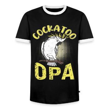 Cockatoo Grandpa Vogelliebhaber Kakadus Männer - Männer Kontrast-T-Shirt - Schwarz/Weiß - Vorne - AI Model Female 172 light (172cm) & AI Model Male 178 light (178cm)