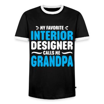 Interior Designer Gift Interior Decoration Designer - Men's Ringer Shirt - black/white - Front - AI Model Female 172 light (172cm) & AI Model Male 178 light (178cm)