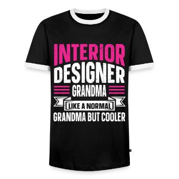Interior Designer Gift Interior Decoration Designer - Men's Ringer Shirt - black/white - Front - AI Model Female 172 light (172cm) & AI Model Male 178 light (178cm)