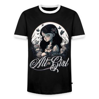 Alt Girl Alternative Girl - T-shirt contrasté Homme - noir/blanc - Devant - AI Model Female 172 light (172cm) & AI Model Male 178 light (178cm)
