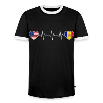 Andorra - Männer Kontrast-T-Shirt - Schwarz/Weiß - Vorne - AI Model Female 172 light (172cm) & AI Model Male 178 light (178cm)