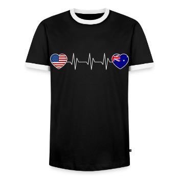 Australien - Männer Kontrast-T-Shirt - Schwarz/Weiß - Vorne - AI Model Female 172 light (172cm) & AI Model Male 178 light (178cm)
