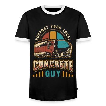 Finition de béton Soutenez votre maçon rétro local - T-shirt contrasté Homme - noir/blanc - Devant - AI Model Female 172 light (172cm) & AI Model Male 178 light (178cm)