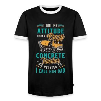 Concrete Finisher I Got My Attitude From A Mason - Men's Ringer Shirt - black/white - Front - AI Model Female 172 light (172cm) & AI Model Male 178 light (178cm)