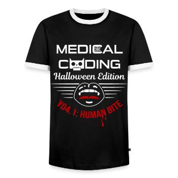 Halloween Medicine Coder Medical - T-shirt contrasté Homme - noir/blanc - Devant - AI Model Female 172 light (172cm) & AI Model Male 178 light (178cm)