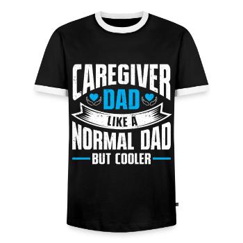 Caregiver Gift Nurse - Men's Ringer Shirt - black/white - Front - AI Model Female 172 light (172cm) & AI Model Male 178 light (178cm)