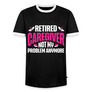 Nurse Gift Nurse - Men's Ringer Shirt - black/white - Front - AI Model Female 172 light (172cm) & AI Model Male 178 light (178cm)