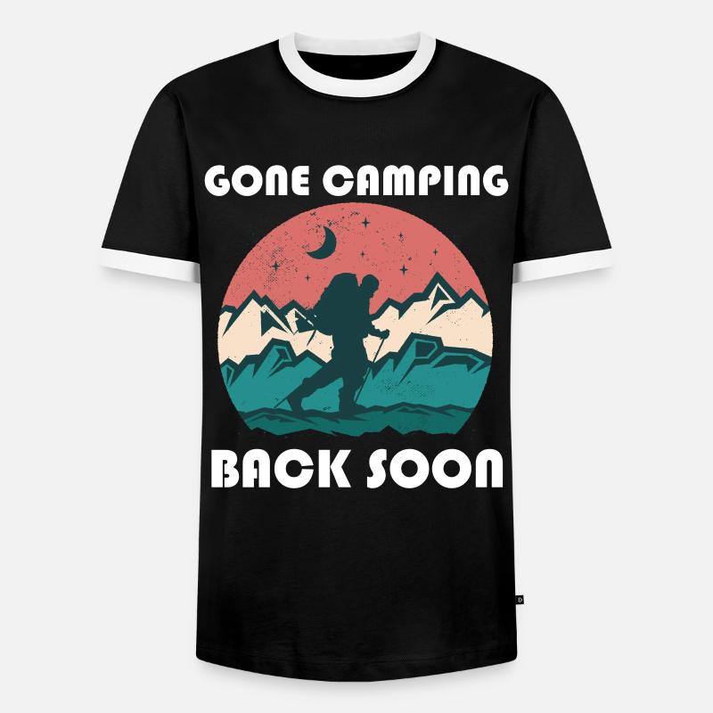 Gone camping, back soon - Männer Kontrast-T-Shirt - Schwarz/Weiß