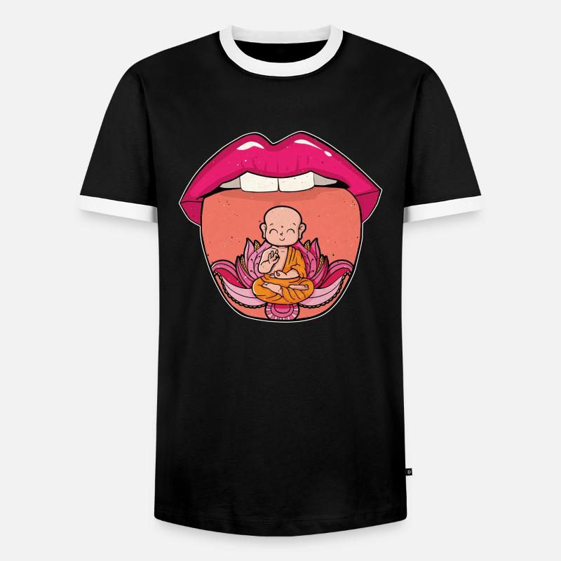 Buddha Buddhist - Men's Ringer Shirt - black/white
