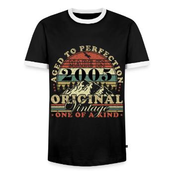 Born Gift Original 2005 Gift Idea 2005 - T-shirt contrasté Homme - noir/blanc - Devant - AI Model Female 172 light (172cm) & AI Model Male 178 light (178cm)