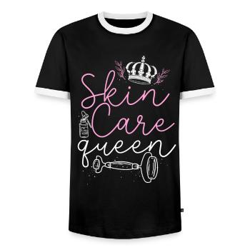 Cute Esthetician Skincare - Männer Kontrast-T-Shirt - Schwarz/Weiß - Vorne - AI Model Female 172 light (172cm) & AI Model Male 178 light (178cm)