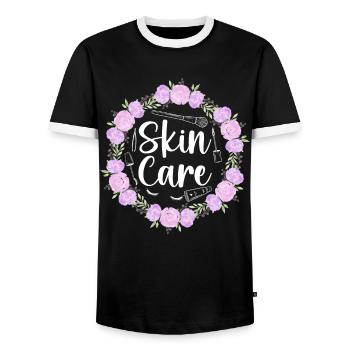 Cute Esthetician Skincare - Männer Kontrast-T-Shirt - Schwarz/Weiß - Vorne - AI Model Female 172 light (172cm) & AI Model Male 178 light (178cm)