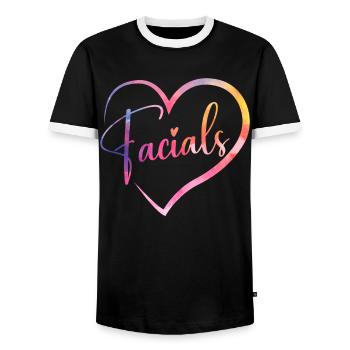 Cute Esthetician Skincare - Männer Kontrast-T-Shirt - Schwarz/Weiß - Vorne - AI Model Female 172 light (172cm) & AI Model Male 178 light (178cm)