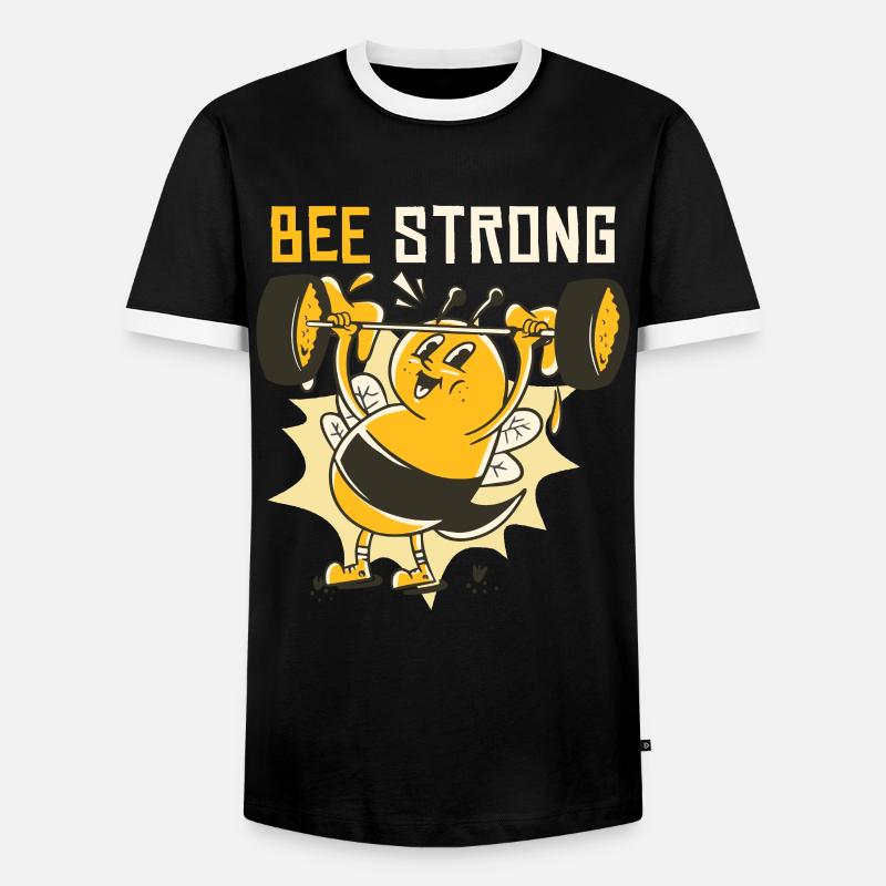 Bee Strong - Men's Ringer Shirt - black/white