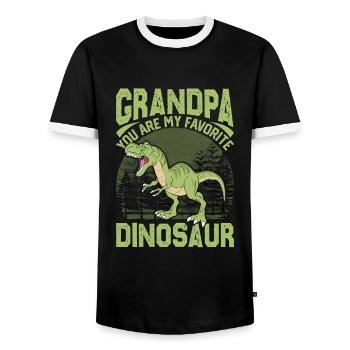Lustiger Dinosaurier-Spruch T Rex Dino - Männer Kontrast-T-Shirt - Schwarz/Weiß - Vorne - AI Model Female 172 light (172cm) & AI Model Male 178 light (178cm)