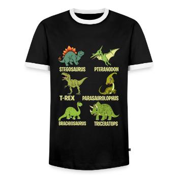 Lustiger Dinosaurier-Spruch T Rex Dino - Männer Kontrast-T-Shirt - Schwarz/Weiß - Vorne - AI Model Female 172 light (172cm) & AI Model Male 178 light (178cm)