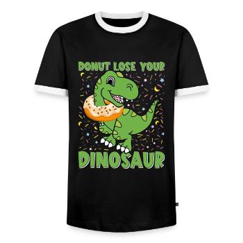 Lustiger Dinosaurier-Spruch T Rex Dino - Männer Kontrast-T-Shirt - Schwarz/Weiß - Vorne - AI Model Female 172 light (172cm) & AI Model Male 178 light (178cm)