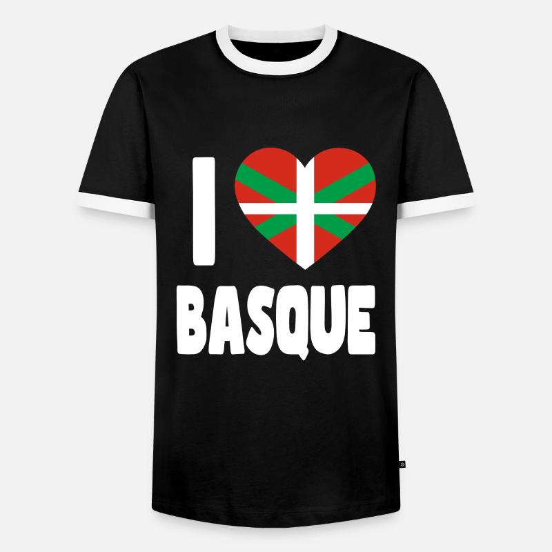 Pays Basque Drapeau Basque - T-shirt contrasté Homme - noir/blanc