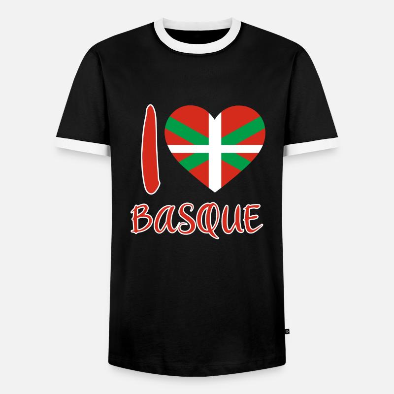 Baskenland Baskische Flagge - Männer Kontrast-T-Shirt - Schwarz/Weiß