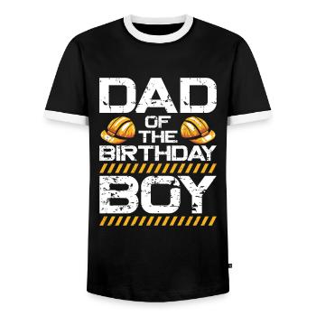 Dad Of The Birthday Boy - Männer Kontrast-T-Shirt - Schwarz/Weiß - Vorne - AI Model Female 172 light (172cm) & AI Model Male 178 light (178cm)