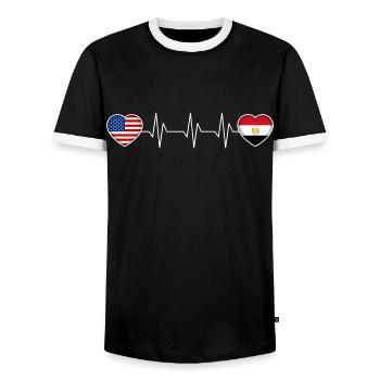 Egypt - Men's Ringer Shirt - black/white - Front - AI Model Female 172 light (172cm) & AI Model Male 178 light (178cm)
