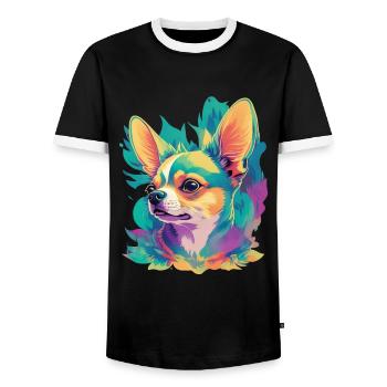 Chihuahua Dog Dog Design Pet Dog Love - Men's Ringer Shirt - black/white - Front - AI Model Female 172 light (172cm) & AI Model Male 178 light (178cm)