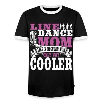 Line Dance Mom Like A Regular Mom Only Way Cooler - Männer Kontrast-T-Shirt - Schwarz/Weiß - Vorne - AI Model Female 172 light (172cm) & AI Model Male 178 light (178cm)