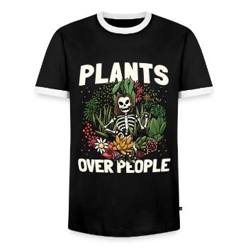 Jardiniers, amateurs de plantes de jardin, collectionneurs de plantes - T-shirt contrasté Homme - noir/blanc - Devant - AI Model Female 172 light (172cm) & AI Model Male 178 light (178cm)