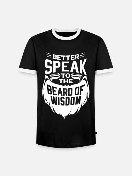 Bärtiger Kerl Gesichtsbehaarung Schnurrbart Bart - Männer Kontrast-T-Shirt - Schwarz/Weiß