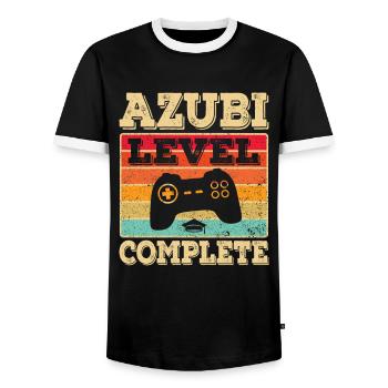 Ausbildung bestanden Azubi Auszubildender Abschluß - Männer Kontrast-T-Shirt - Schwarz/Weiß - Vorne - AI Model Female 172 light (172cm) & AI Model Male 178 light (178cm)