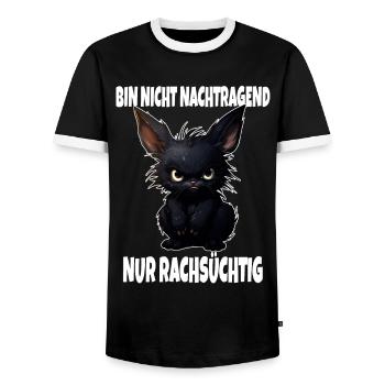 Nicht Nachtragend Nur Rachsüchtig Schwarzer Hase - Männer Kontrast-T-Shirt - Schwarz/Weiß - Vorne - AI Model Female 172 light (172cm) & AI Model Male 178 light (178cm)