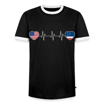 Gagauzia - Men's Ringer Shirt - black/white - Front - AI Model Female 172 light (172cm) & AI Model Male 178 light (178cm)