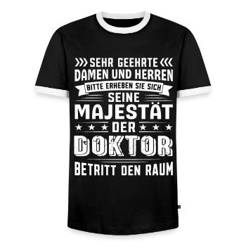 Doktor Geburtstag Doktor Sprüche Doktor Geschenke - Männer Kontrast-T-Shirt - Schwarz/Weiß - Vorne - AI Model Female 172 light (172cm) & AI Model Male 178 light (178cm)