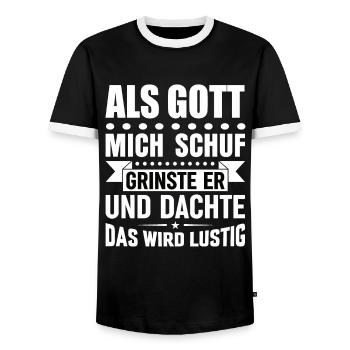 Lustige Sprüche - Männer Kontrast-T-Shirt - Schwarz/Weiß - Vorne - AI Model Female 172 light (172cm) & AI Model Male 178 light (178cm)