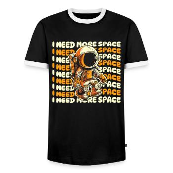 Astronaut Astronaut Cosmonaut Funny - Men's Ringer Shirt - black/white - Front - AI Model Female 172 light (172cm) & AI Model Male 178 light (178cm)