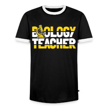 Biologie Biologe Mikroskop Biology Teacer - Männer Kontrast-T-Shirt - Schwarz/Weiß - Vorne - AI Model Female 172 light (172cm) & AI Model Male 178 light (178cm)