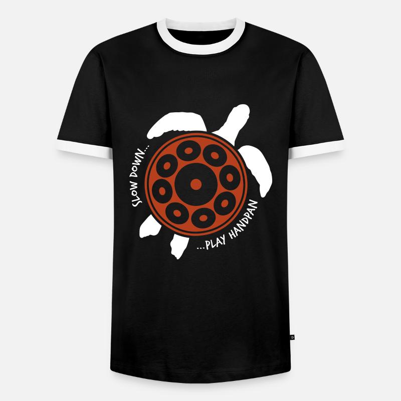 Play Handpan Turtle Handpan - Men's Ringer Shirt - black/white