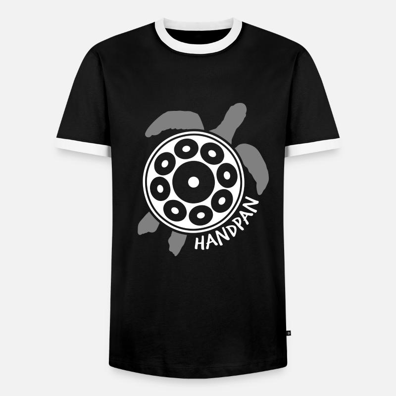 Play Handpan Turtle Handpan - Men's Ringer Shirt - black/white