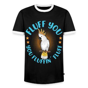 Cacatoès Oiseau Fluff vous vous Fluffin ́ Fluff Cockatoos - T-shirt contrasté Homme - noir/blanc - Devant - AI Model Female 172 light (172cm) & AI Model Male 178 light (178cm)